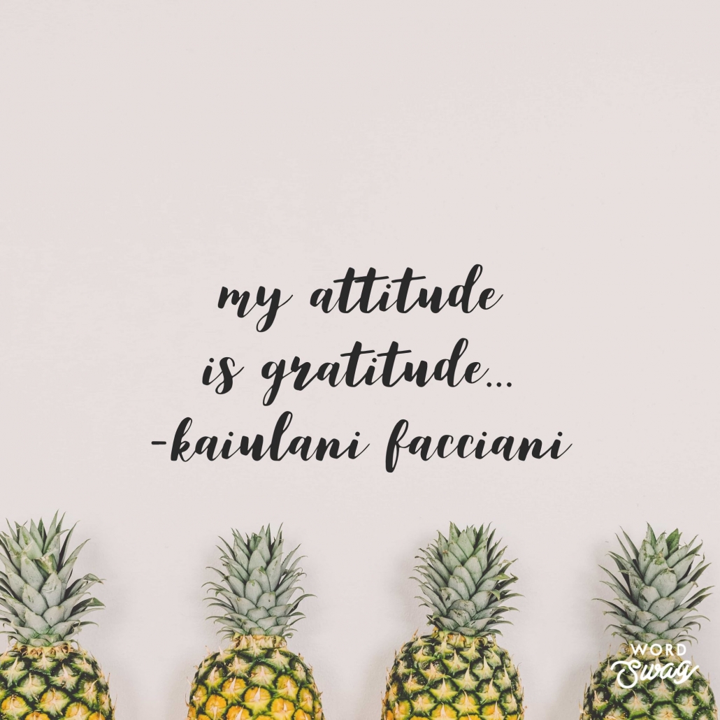 My attitude is gratitude